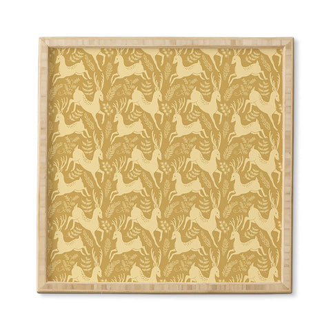Pimlada Phuapradit Deer and fir branches 2 Framed Wall Art