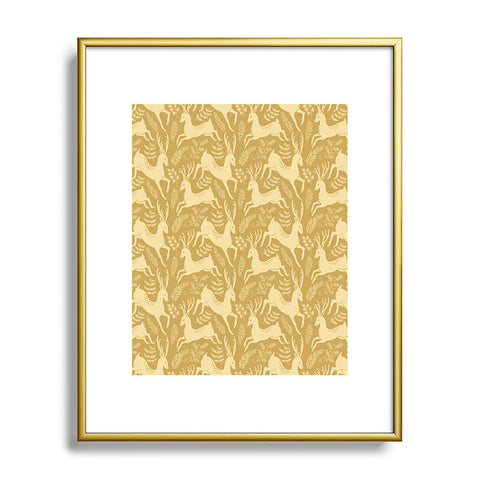 Pimlada Phuapradit Deer and fir branches 2 Metal Framed Art Print