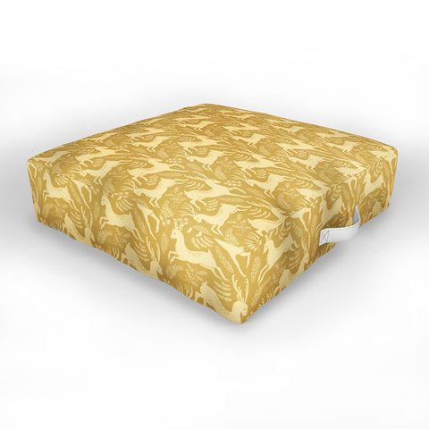 Pimlada Phuapradit Deer and fir branches 2 Outdoor Floor Cushion