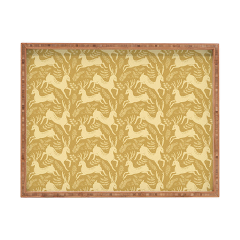 Pimlada Phuapradit Deer and fir branches 2 Rectangular Tray