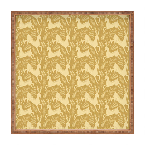 Pimlada Phuapradit Deer and fir branches 2 Square Tray