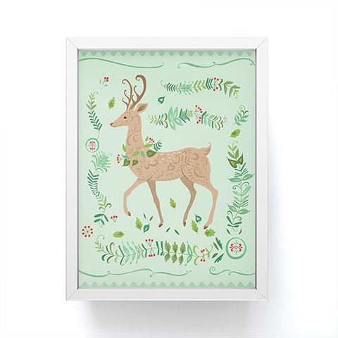 Pimlada Phuapradit Deer and foliage Framed Mini Art Print