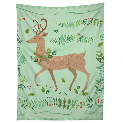 Pimlada Phuapradit Deer and foliage Tapestry