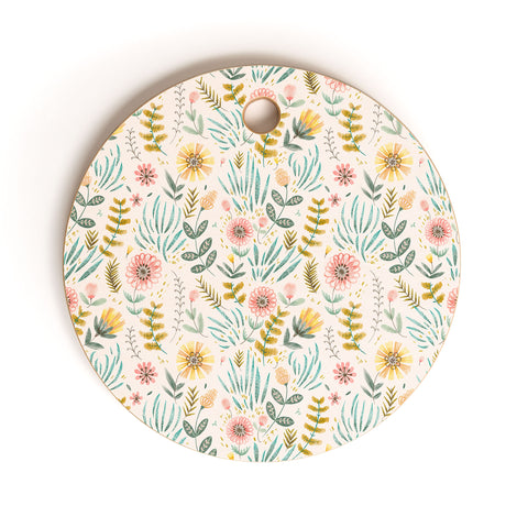 Pimlada Phuapradit Ditsy Floral field Cutting Board Round