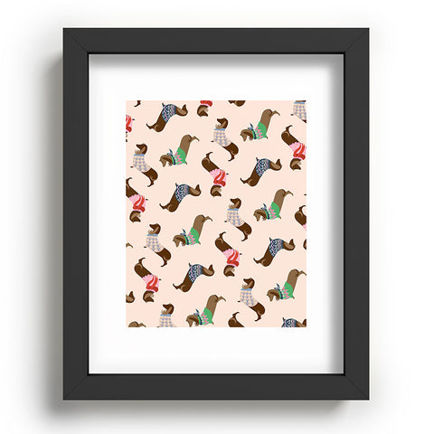 Pimlada Phuapradit Dog Pattern Dachshund Recessed Framing Rectangle