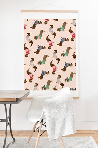 Pimlada Phuapradit Dog Pattern Dachshund Art Print And Hanger