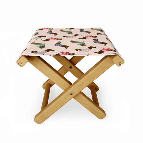 Pimlada Phuapradit Dog Pattern Dachshund Folding Stool