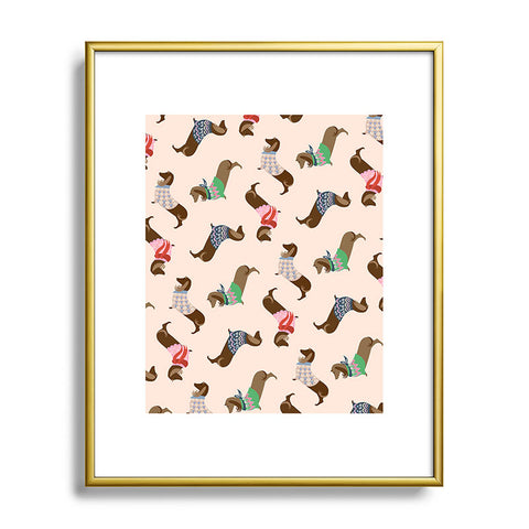 Pimlada Phuapradit Dog Pattern Dachshund Metal Framed Art Print