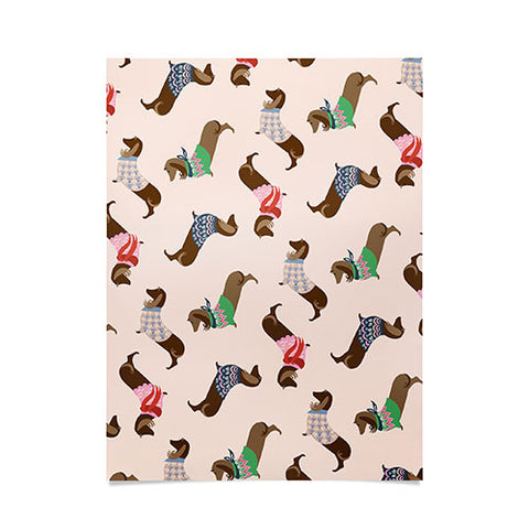Pimlada Phuapradit Dog Pattern Dachshund Poster
