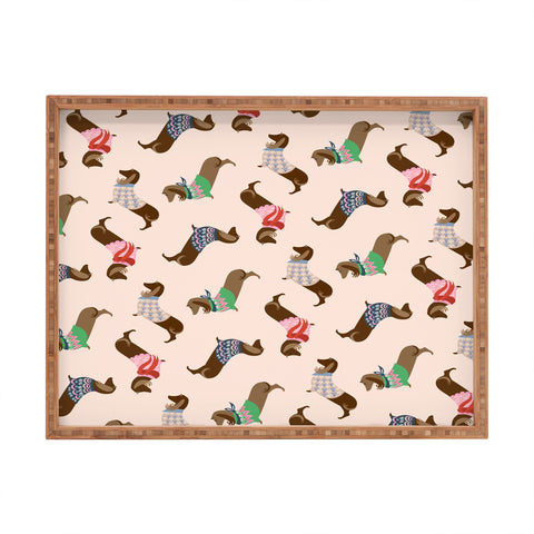 Pimlada Phuapradit Dog Pattern Dachshund Rectangular Tray