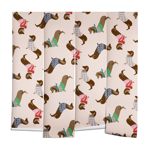 Pimlada Phuapradit Dog Pattern Dachshund Wall Mural