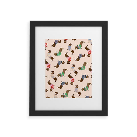Pimlada Phuapradit Dog Pattern Dachshund Framed Art Print