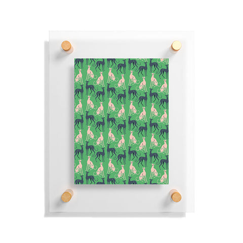 Pimlada Phuapradit Dog Pattern Greyhound Green Floating Acrylic Print