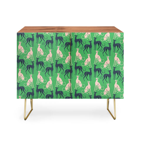 Pimlada Phuapradit Dog Pattern Greyhound Green Credenza