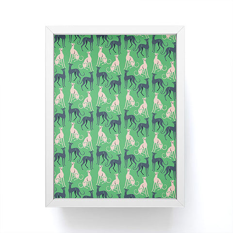 Pimlada Phuapradit Dog Pattern Greyhound Green Framed Mini Art Print