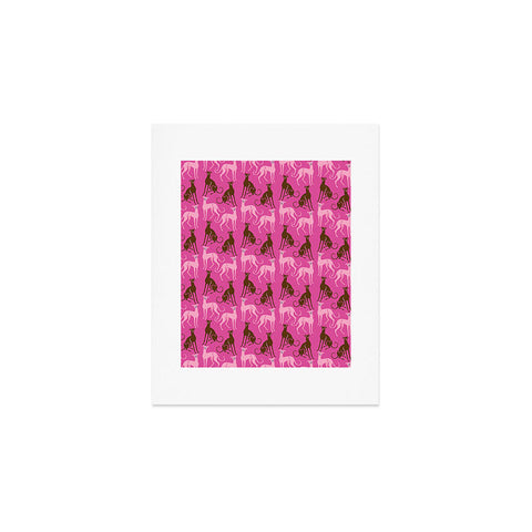 Pimlada Phuapradit Dog Pattern Greyhound Pink Art Print