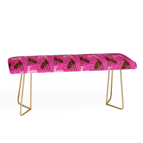 Pimlada Phuapradit Dog Pattern Greyhound Pink Bench