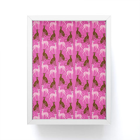 Pimlada Phuapradit Dog Pattern Greyhound Pink Framed Mini Art Print