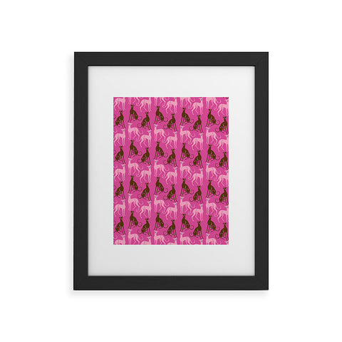Pimlada Phuapradit Dog Pattern Greyhound Pink Framed Art Print