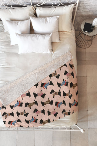 Pimlada Phuapradit Dog Pattern Scottie Fleece Throw Blanket