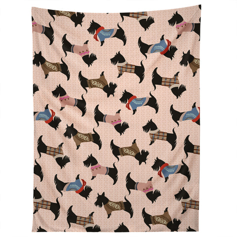 Pimlada Phuapradit Dog Pattern Scottie Tapestry