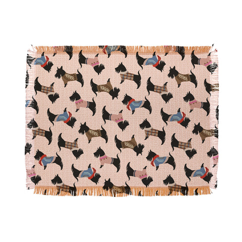Pimlada Phuapradit Dog Pattern Scottie Throw Blanket