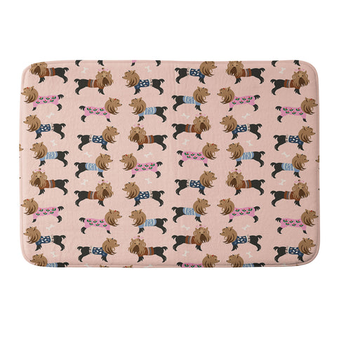 Pimlada Phuapradit Dog Pattern Yorkie Memory Foam Bath Mat