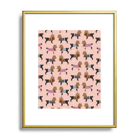 Pimlada Phuapradit Dog Pattern Yorkie Metal Framed Art Print