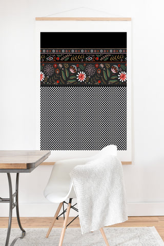 Pimlada Phuapradit Dramatic Floral stripes Art Print And Hanger