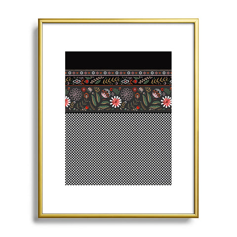 Pimlada Phuapradit Dramatic Floral stripes Metal Framed Art Print