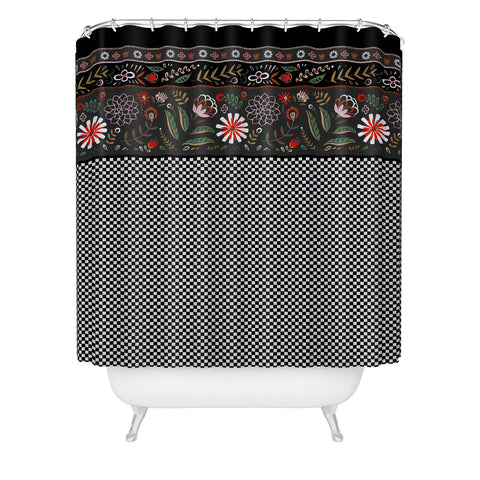 Pimlada Phuapradit Dramatic Floral stripes Shower Curtain