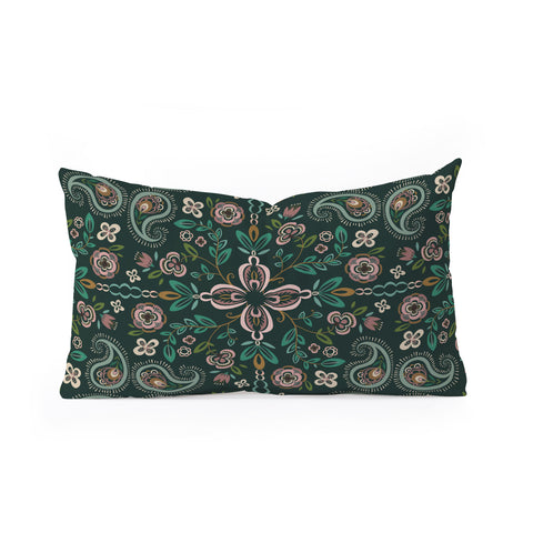 Pimlada Phuapradit Emerald maze Oblong Throw Pillow