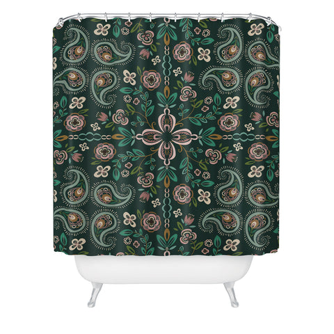 Pimlada Phuapradit Emerald maze Shower Curtain