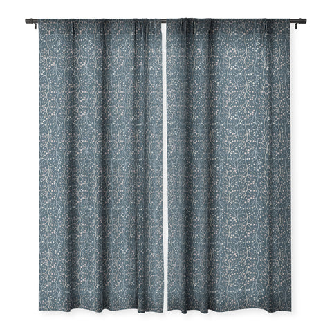 Pimlada Phuapradit Ficus Tree in navy blue Sheer Window Curtain