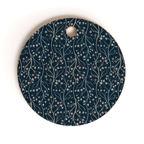 Pimlada Phuapradit Ficus Tree in navy blue Cutting Board Round