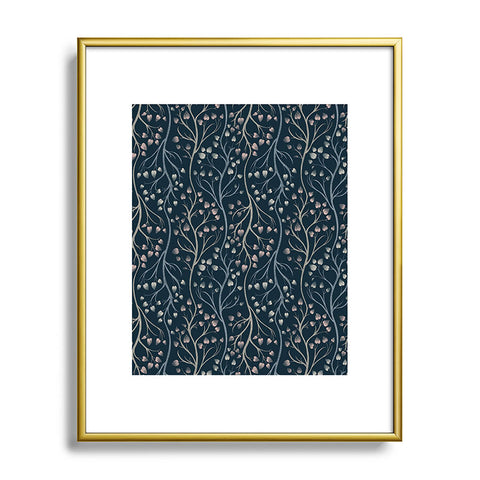 Pimlada Phuapradit Ficus Tree in navy blue Metal Framed Art Print