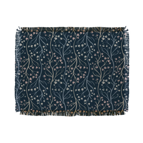 Pimlada Phuapradit Ficus Tree in navy blue Throw Blanket