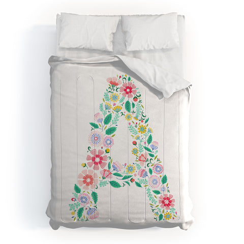 Pimlada Phuapradit Floral Alphabet A Comforter