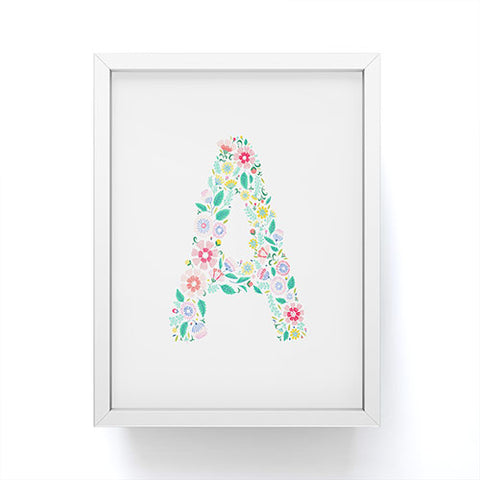 Pimlada Phuapradit Floral Alphabet A Framed Mini Art Print