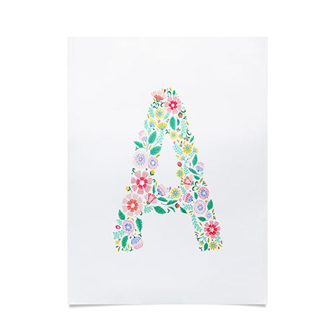 Pimlada Phuapradit Floral Alphabet A Poster