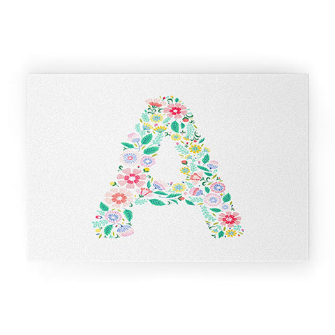 Pimlada Phuapradit Floral Alphabet A Welcome Mat