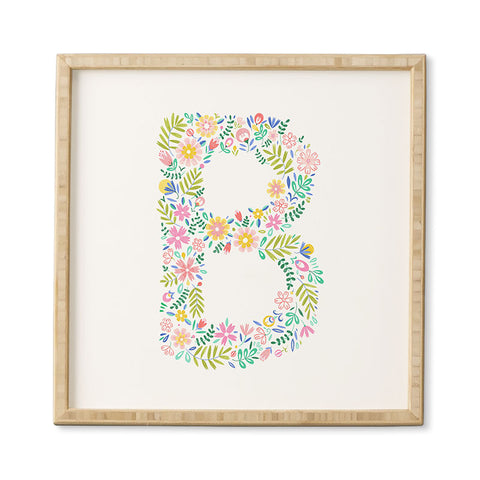 Pimlada Phuapradit Floral Alphabet B Framed Wall Art