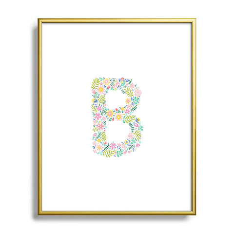 Pimlada Phuapradit Floral Alphabet B Metal Framed Art Print