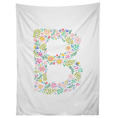 Pimlada Phuapradit Floral Alphabet B Tapestry