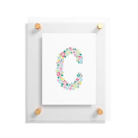 Pimlada Phuapradit Floral Alphabet C Floating Acrylic Print