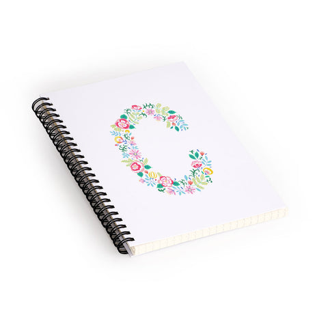 Pimlada Phuapradit Floral Alphabet C Spiral Notebook