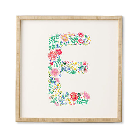 Pimlada Phuapradit Floral Alphabet E Framed Wall Art