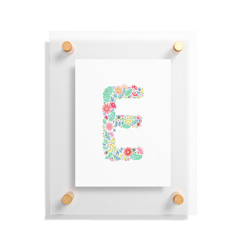 Pimlada Phuapradit Floral Alphabet E Floating Acrylic Print