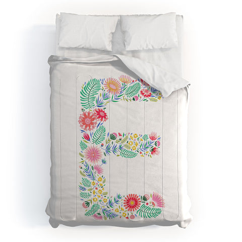 Pimlada Phuapradit Floral Alphabet E Comforter