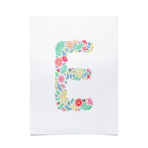 Pimlada Phuapradit Floral Alphabet E Poster